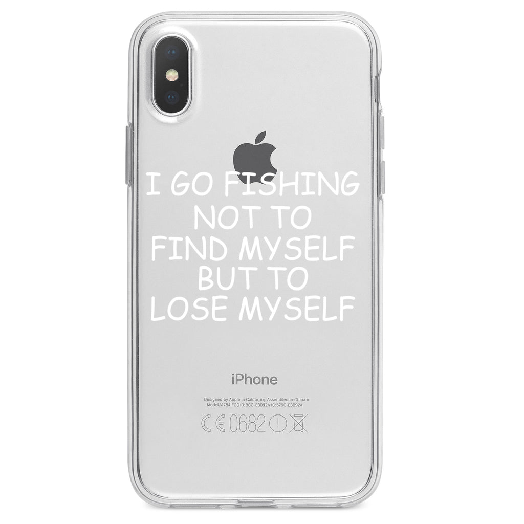 Go Fishing Not to Find Myself to Lose Myself Clear Shockproof iPhone Case, view 2