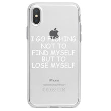 DistinctInk® Clear Shockproof Hybrid Case for Apple iPhone / Samsung Galaxy / Google Pixel - Go Fishing Not to Find Myself to Lose Myself