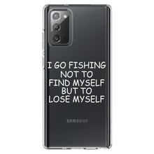 DistinctInk® Clear Shockproof Hybrid Case for Apple iPhone / Samsung Galaxy / Google Pixel - Go Fishing Not to Find Myself to Lose Myself