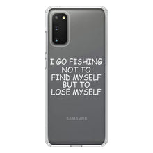 DistinctInk® Clear Shockproof Hybrid Case for Apple iPhone / Samsung Galaxy / Google Pixel - Go Fishing Not to Find Myself to Lose Myself