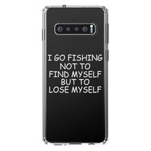 DistinctInk® Clear Shockproof Hybrid Case for Apple iPhone / Samsung Galaxy / Google Pixel - Go Fishing Not to Find Myself to Lose Myself