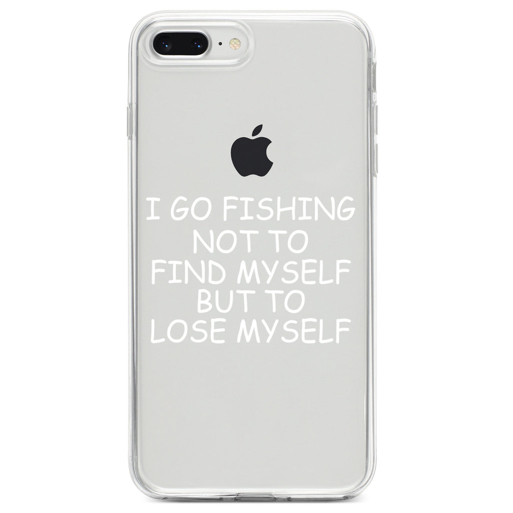 Go Fishing Not to Find Myself to Lose Myself Clear Shockproof iPhone Case, view 6