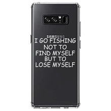 DistinctInk® Clear Shockproof Hybrid Case for Apple iPhone / Samsung Galaxy / Google Pixel - Go Fishing Not to Find Myself to Lose Myself