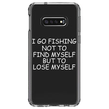 DistinctInk® Clear Shockproof Hybrid Case for Apple iPhone / Samsung Galaxy / Google Pixel - Go Fishing Not to Find Myself to Lose Myself