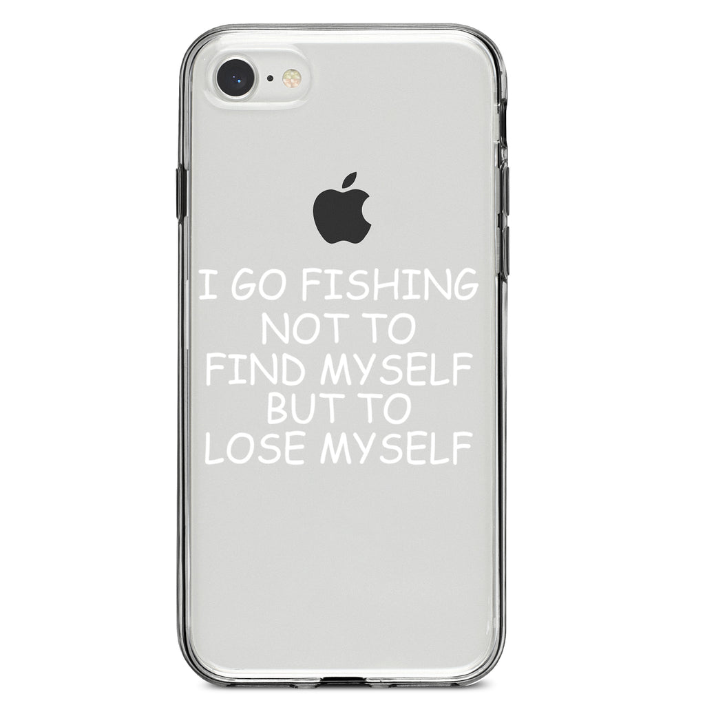 Go Fishing Not to Find Myself to Lose Myself Clear Shockproof iPhone Case, view 5