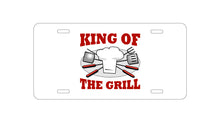DistinctInk Custom Aluminum Decorative Vanity Front License Plate - King of the Grill BBQ Barbecue