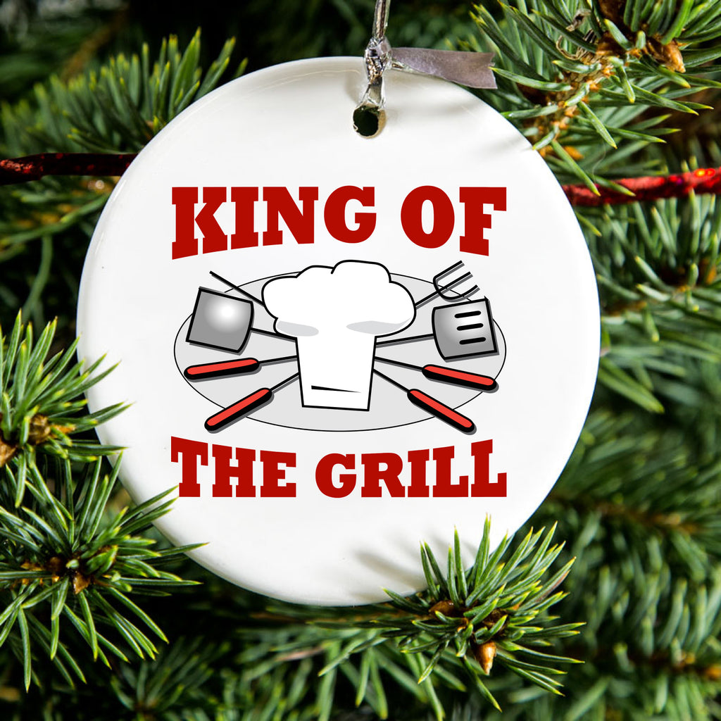 King of the Grill BBQ Barbecue Ceramic Ornament, view 2