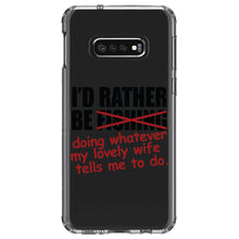 DistinctInk® Clear Shockproof Hybrid Case for Apple iPhone / Samsung Galaxy / Google Pixel - I'd Rather Be Fishing Whatever My Wife Tells Me