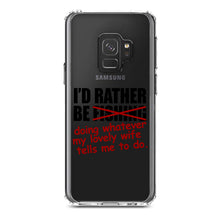 DistinctInk® Clear Shockproof Hybrid Case for Apple iPhone / Samsung Galaxy / Google Pixel - I'd Rather Be Fishing Whatever My Wife Tells Me