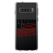 DistinctInk® Clear Shockproof Hybrid Case for Apple iPhone / Samsung Galaxy / Google Pixel - I'd Rather Be Fishing Whatever My Wife Tells Me