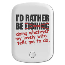DistinctInk Magnetic Battery Pack, Wireless Portable Charger with USB-C Cable, Compatible with MagSafe iPhone 14 / 13 / 12 Series - I'd Rather Be Fishing Whatever My Wife Tells Me