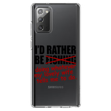 DistinctInk® Clear Shockproof Hybrid Case for Apple iPhone / Samsung Galaxy / Google Pixel - I'd Rather Be Fishing Whatever My Wife Tells Me