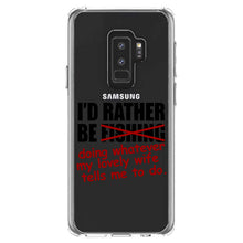 DistinctInk® Clear Shockproof Hybrid Case for Apple iPhone / Samsung Galaxy / Google Pixel - I'd Rather Be Fishing Whatever My Wife Tells Me