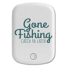 DistinctInk Magnetic Battery Pack, Wireless Portable Charger with USB-C Cable, Compatible with MagSafe iPhone 14 / 13 / 12 Series - Gone Fishing Catch Ya Later