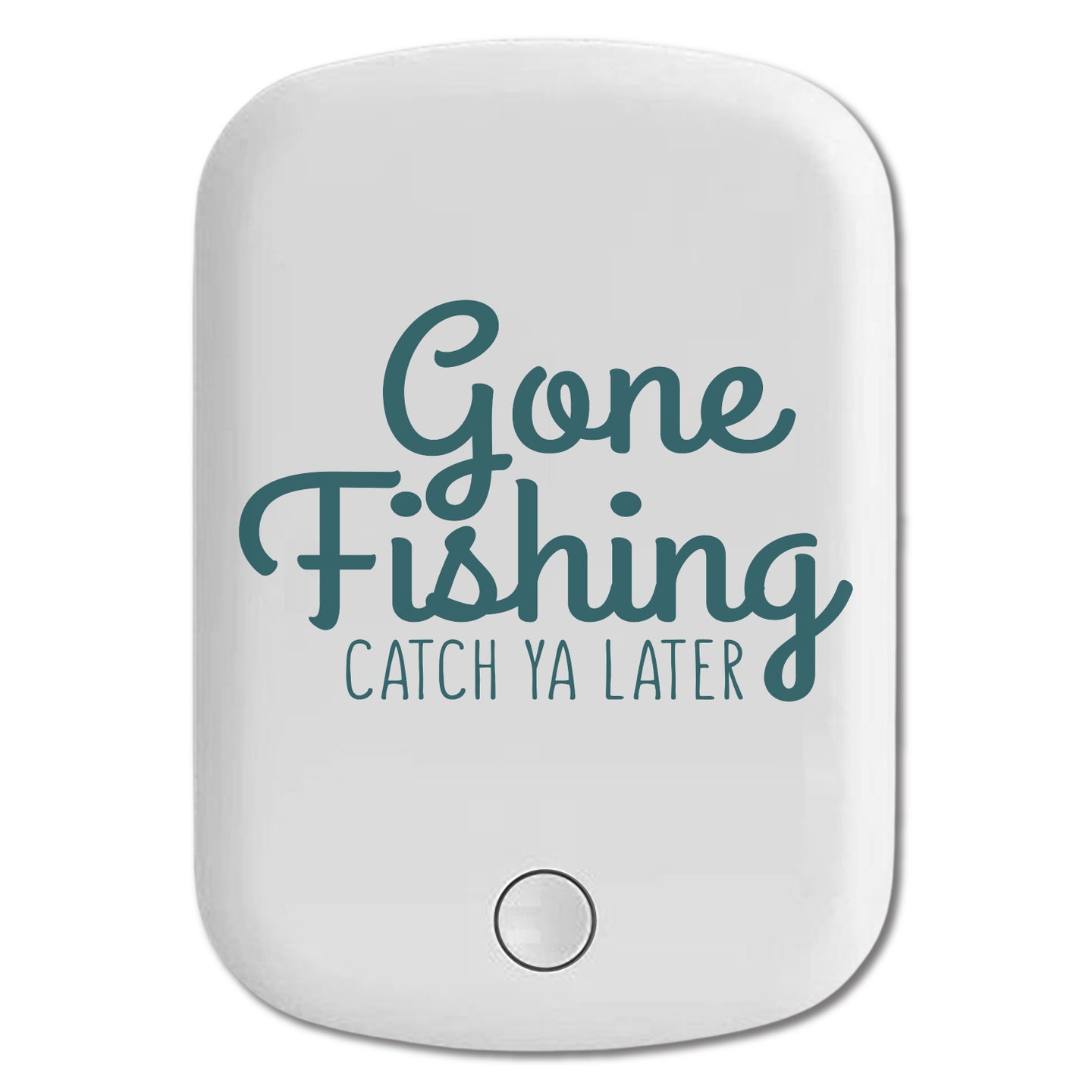 DistinctInk Magnetic Battery Pack, Wireless Portable Charger with USB-C Cable, Compatible with MagSafe iPhone 14 / 13 / 12 Series - Gone Fishing Catch Ya Later