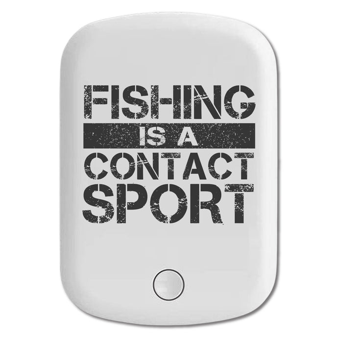 DistinctInk Magnetic Battery Pack, Wireless Portable Charger with USB-C Cable, Compatible with MagSafe iPhone 14 / 13 / 12 Series - Fishing is a Contact Sport