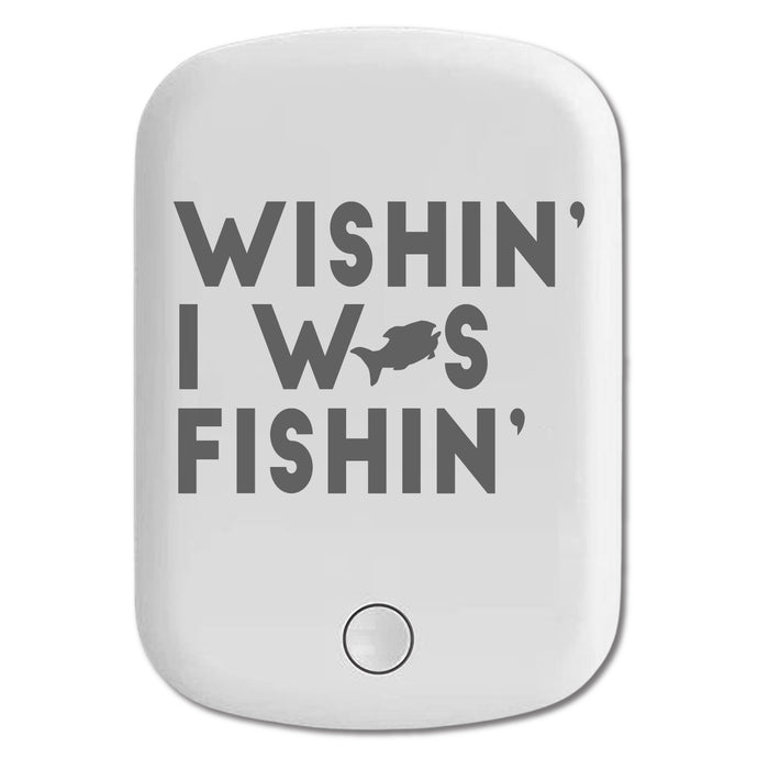 DistinctInk Magnetic Battery Pack, Wireless Portable Charger with USB-C Cable, Compatible with MagSafe iPhone 14 / 13 / 12 Series - Wishin' I was Fishin'