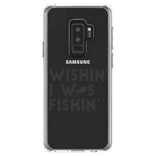 DistinctInk® Clear Shockproof Hybrid Case for Apple iPhone / Samsung Galaxy / Google Pixel - Wishin' I was Fishin'
