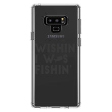 DistinctInk® Clear Shockproof Hybrid Case for Apple iPhone / Samsung Galaxy / Google Pixel - Wishin' I was Fishin'