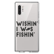 DistinctInk® Clear Shockproof Hybrid Case for Apple iPhone / Samsung Galaxy / Google Pixel - Wishin' I was Fishin'