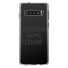 DistinctInk® Clear Shockproof Hybrid Case for Apple iPhone / Samsung Galaxy / Google Pixel - Wishin' I was Fishin'