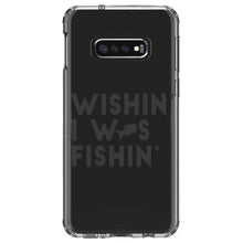 DistinctInk® Clear Shockproof Hybrid Case for Apple iPhone / Samsung Galaxy / Google Pixel - Wishin' I was Fishin'