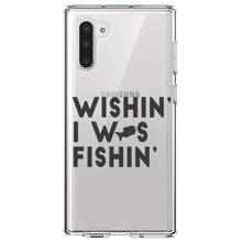 DistinctInk® Clear Shockproof Hybrid Case for Apple iPhone / Samsung Galaxy / Google Pixel - Wishin' I was Fishin'