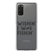 DistinctInk® Clear Shockproof Hybrid Case for Apple iPhone / Samsung Galaxy / Google Pixel - Wishin' I was Fishin'