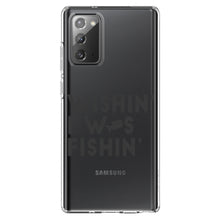 DistinctInk® Clear Shockproof Hybrid Case for Apple iPhone / Samsung Galaxy / Google Pixel - Wishin' I was Fishin'