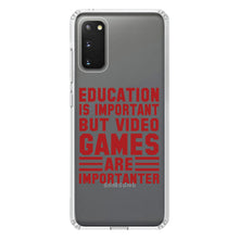 DistinctInk® Clear Shockproof Hybrid Case for Apple iPhone / Samsung Galaxy / Google Pixel - Education is Important Video Games Importanter