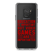 DistinctInk® Clear Shockproof Hybrid Case for Apple iPhone / Samsung Galaxy / Google Pixel - Education is Important Video Games Importanter