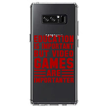 DistinctInk® Clear Shockproof Hybrid Case for Apple iPhone / Samsung Galaxy / Google Pixel - Education is Important Video Games Importanter