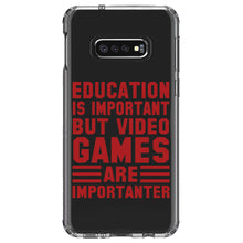 DistinctInk® Clear Shockproof Hybrid Case for Apple iPhone / Samsung Galaxy / Google Pixel - Education is Important Video Games Importanter