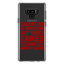 DistinctInk® Clear Shockproof Hybrid Case for Apple iPhone / Samsung Galaxy / Google Pixel - Education is Important Video Games Importanter