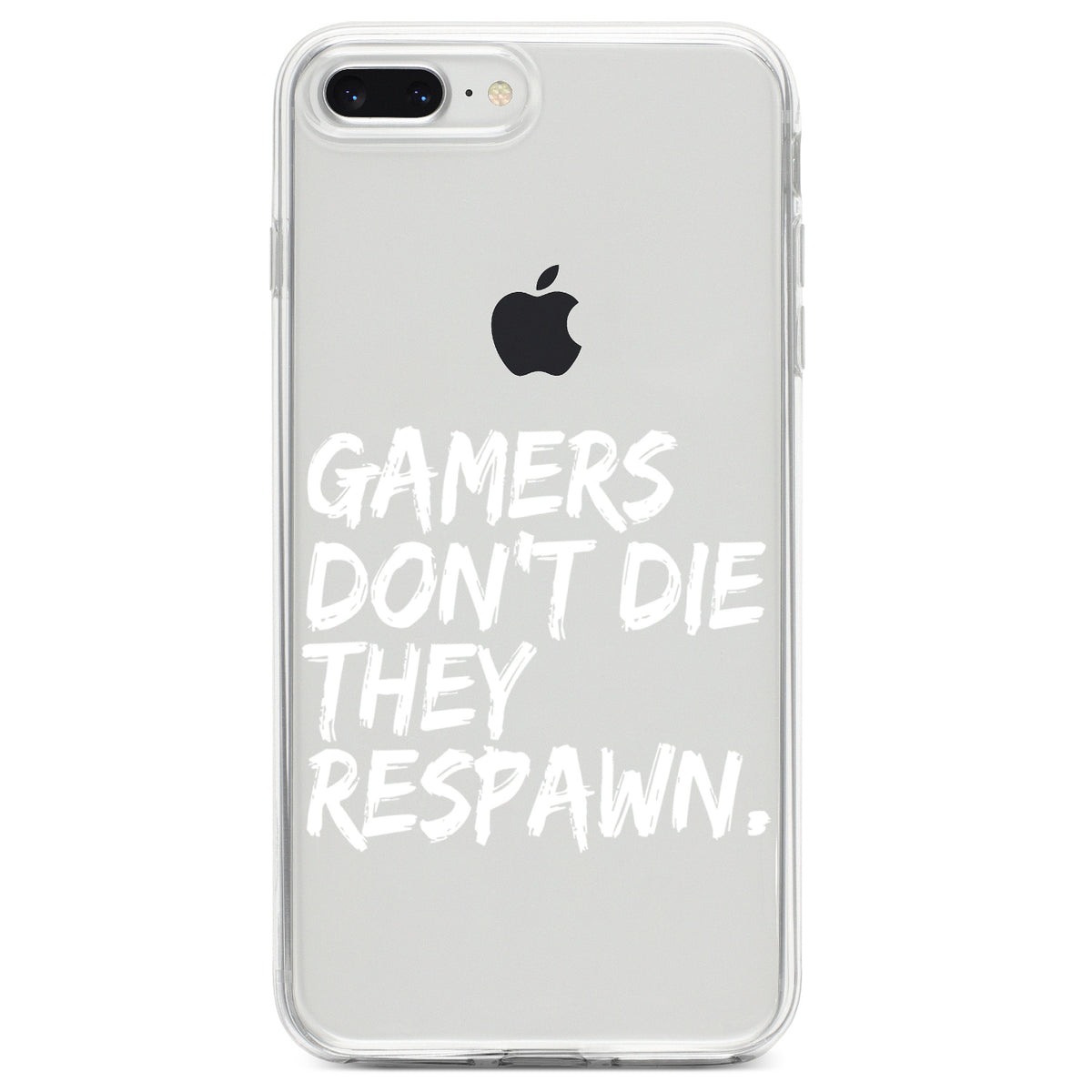 Gamers Don't Die They Respawn Clear Shockproof iPhone Case, view 6