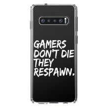 DistinctInk® Clear Shockproof Hybrid Case for Apple iPhone / Samsung Galaxy / Google Pixel - Gamers Don't Die They Respawn.
