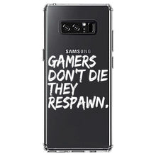 DistinctInk® Clear Shockproof Hybrid Case for Apple iPhone / Samsung Galaxy / Google Pixel - Gamers Don't Die They Respawn.