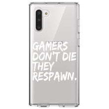 DistinctInk® Clear Shockproof Hybrid Case for Apple iPhone / Samsung Galaxy / Google Pixel - Gamers Don't Die They Respawn.