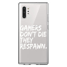 DistinctInk® Clear Shockproof Hybrid Case for Apple iPhone / Samsung Galaxy / Google Pixel - Gamers Don't Die They Respawn.