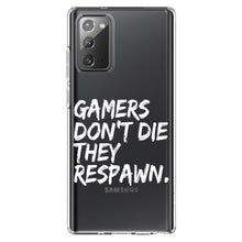 DistinctInk® Clear Shockproof Hybrid Case for Apple iPhone / Samsung Galaxy / Google Pixel - Gamers Don't Die They Respawn.