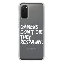 DistinctInk® Clear Shockproof Hybrid Case for Apple iPhone / Samsung Galaxy / Google Pixel - Gamers Don't Die They Respawn.