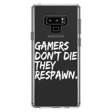 DistinctInk® Clear Shockproof Hybrid Case for Apple iPhone / Samsung Galaxy / Google Pixel - Gamers Don't Die They Respawn.