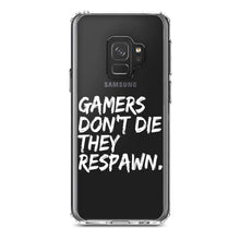DistinctInk® Clear Shockproof Hybrid Case for Apple iPhone / Samsung Galaxy / Google Pixel - Gamers Don't Die They Respawn.