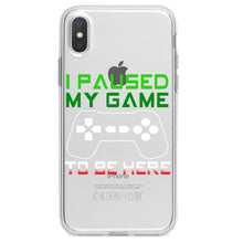 DistinctInk® Clear Shockproof Hybrid Case for Apple iPhone / Samsung Galaxy / Google Pixel - I Paused My Game to Be Here Gamer Video Games