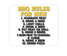 DistinctInk Custom Foam Rubber Mouse Pad - 1/4" Thick - BBQ Rules for Men