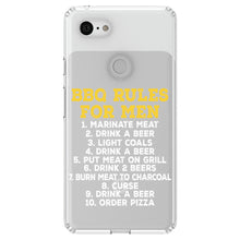 DistinctInk® Clear Shockproof Hybrid Case for Apple iPhone / Samsung Galaxy / Google Pixel - BBQ Rules for Men
