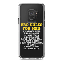 DistinctInk® Clear Shockproof Hybrid Case for Apple iPhone / Samsung Galaxy / Google Pixel - BBQ Rules for Men
