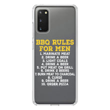 DistinctInk® Clear Shockproof Hybrid Case for Apple iPhone / Samsung Galaxy / Google Pixel - BBQ Rules for Men