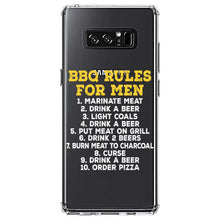 DistinctInk® Clear Shockproof Hybrid Case for Apple iPhone / Samsung Galaxy / Google Pixel - BBQ Rules for Men