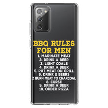 DistinctInk® Clear Shockproof Hybrid Case for Apple iPhone / Samsung Galaxy / Google Pixel - BBQ Rules for Men
